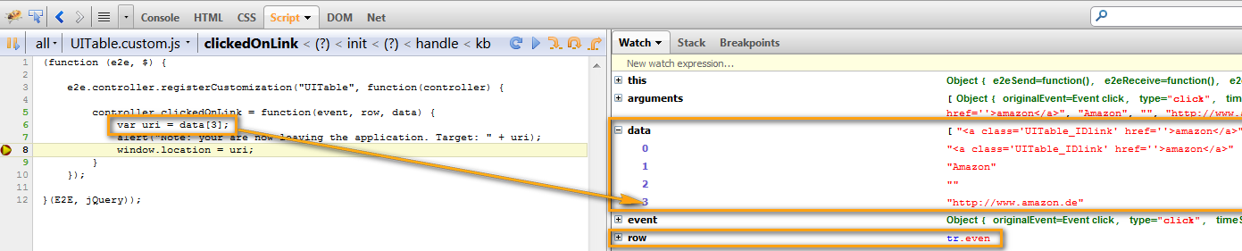javaScriptInTableContextInFirebug.png